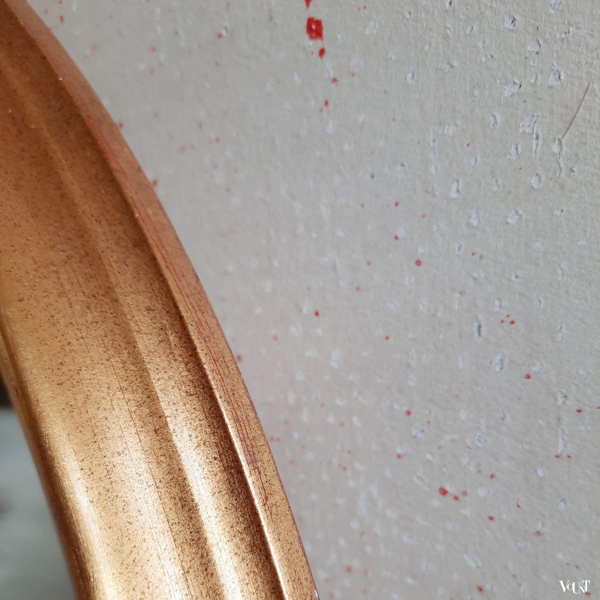 Facetgeslepen ovale spiegel met goudkleurige lijst, jaren '70