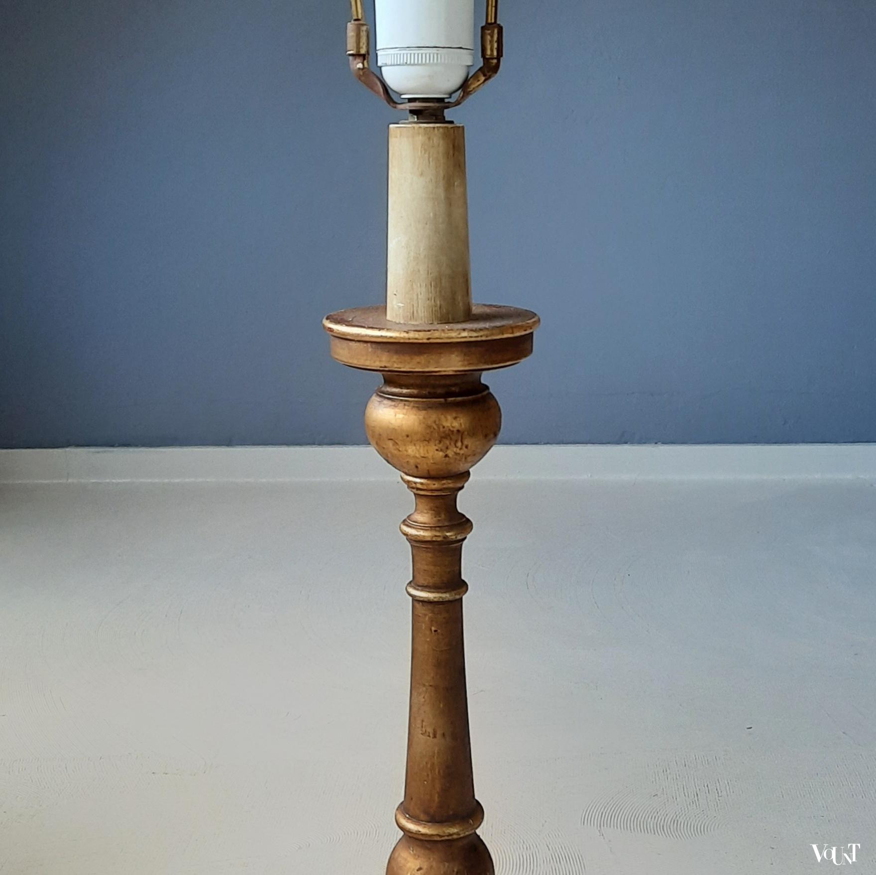 Houten Florentijnse tafellamp, Italië, jaren '60