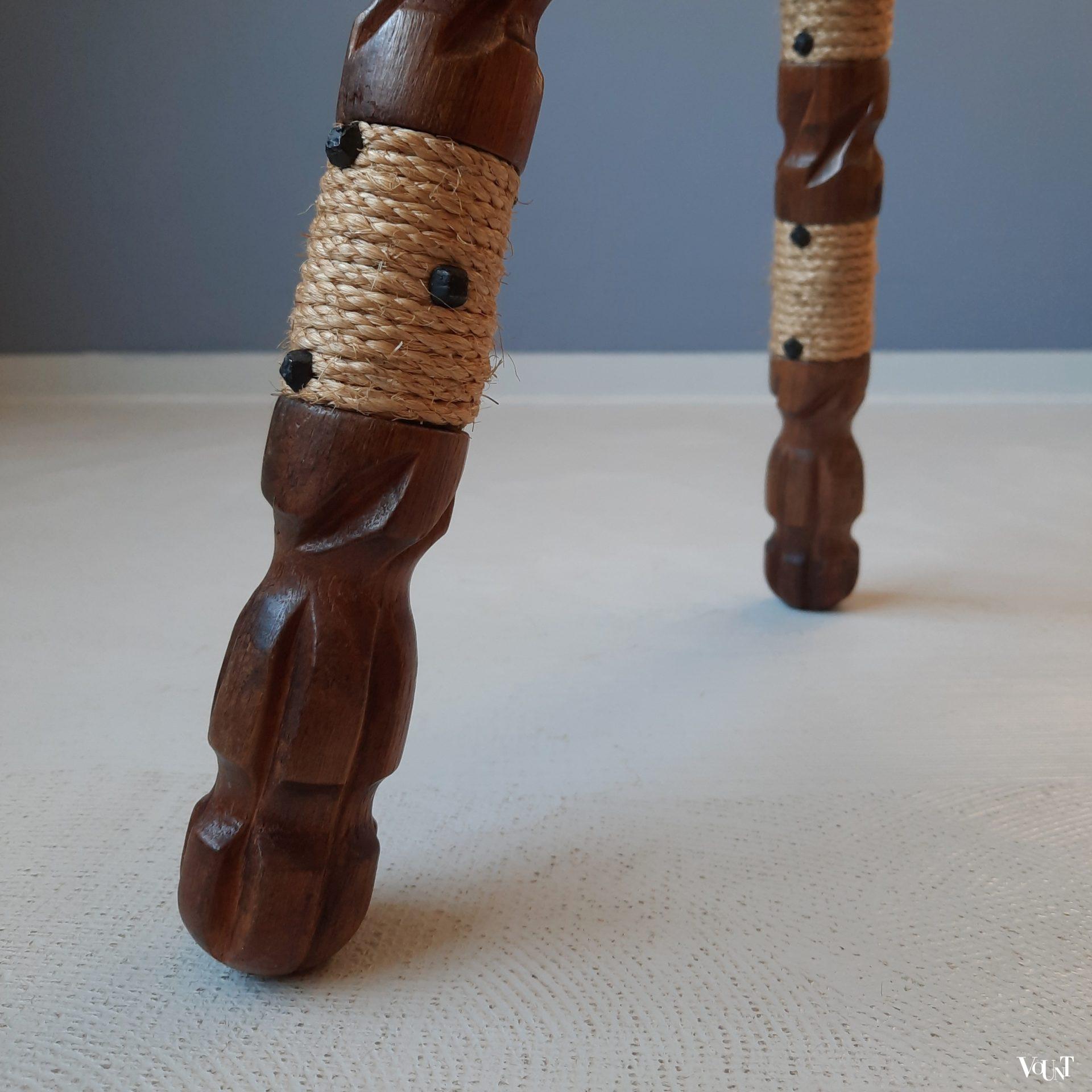 Houten kruk met touw, Spanje, jaren '70