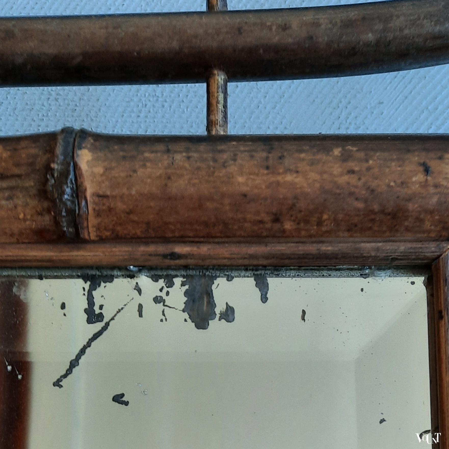 Japonaiserie spiegel bamboe / rotan, eind 19e eeuw