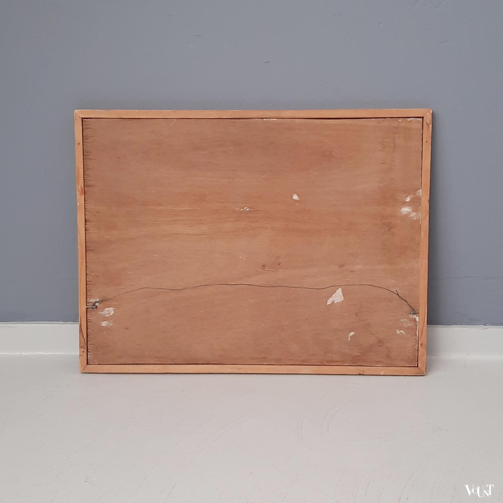 Mozaïekpaneel met vistegels (steur) Mosa, jaren '70