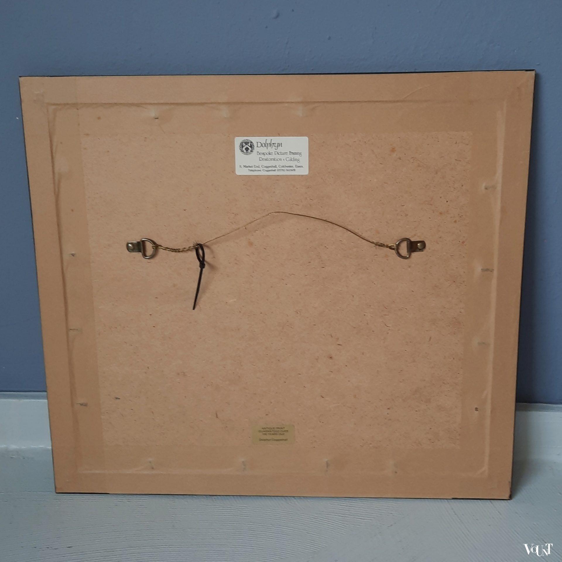 Set van 2 ingelijste litho's winkelfaçades Parijs rond 1800, uitgave 1925