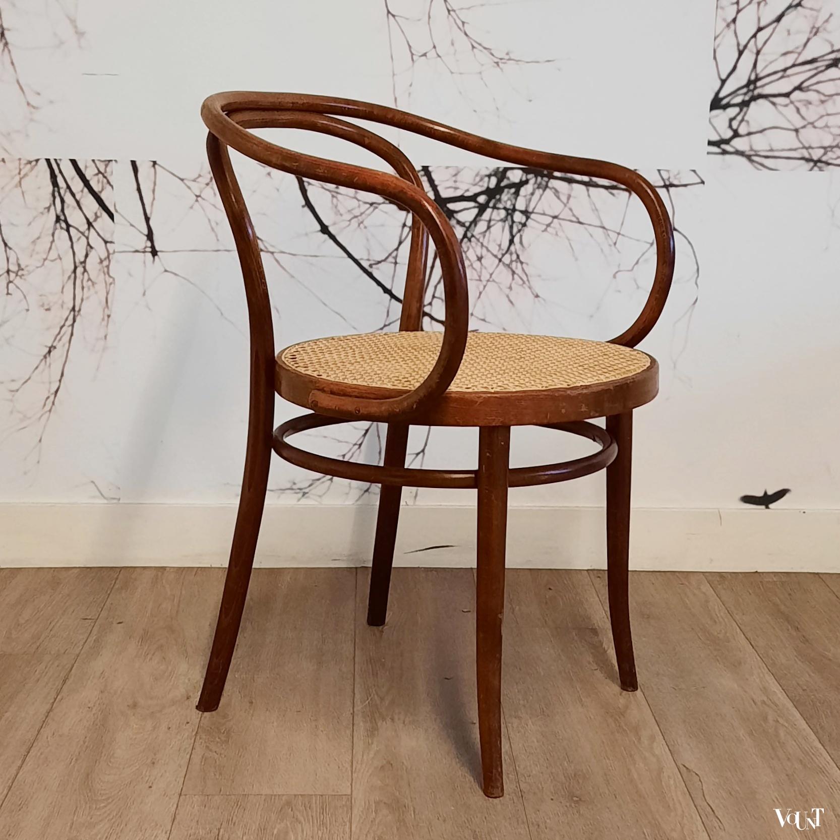 Set van 4 bruine 209 stoelen, Ligna, jaren '70