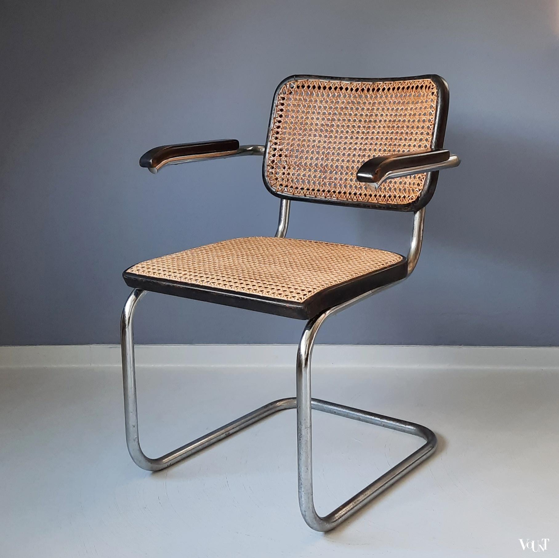 Zwarte S64 stoel, Marcel Breuer voor Thonet, jaren '30/'40