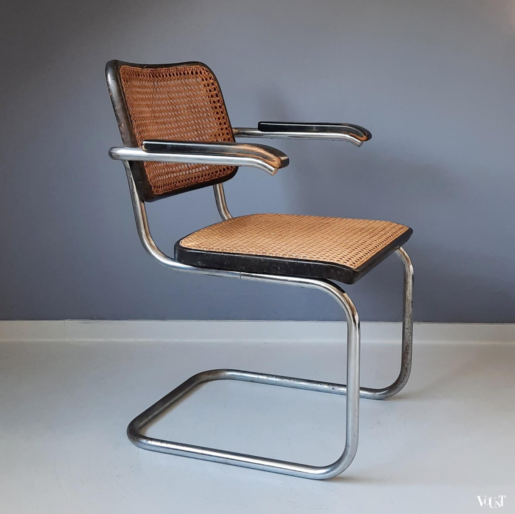 Zwarte S64 stoel, Marcel Breuer voor Thonet, jaren '30/'40