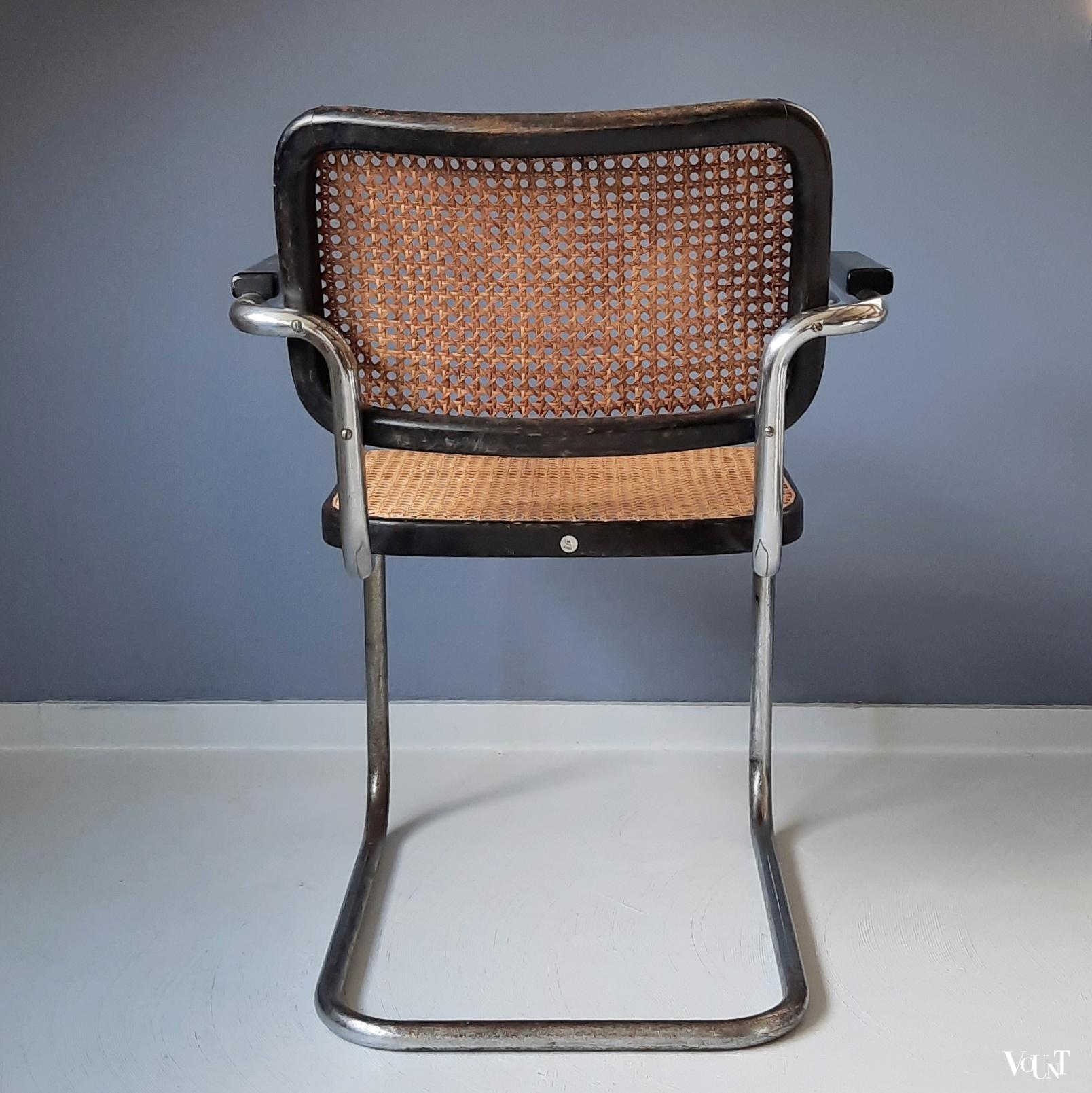 Zwarte S64 stoel, Marcel Breuer voor Thonet, jaren '30/'40
