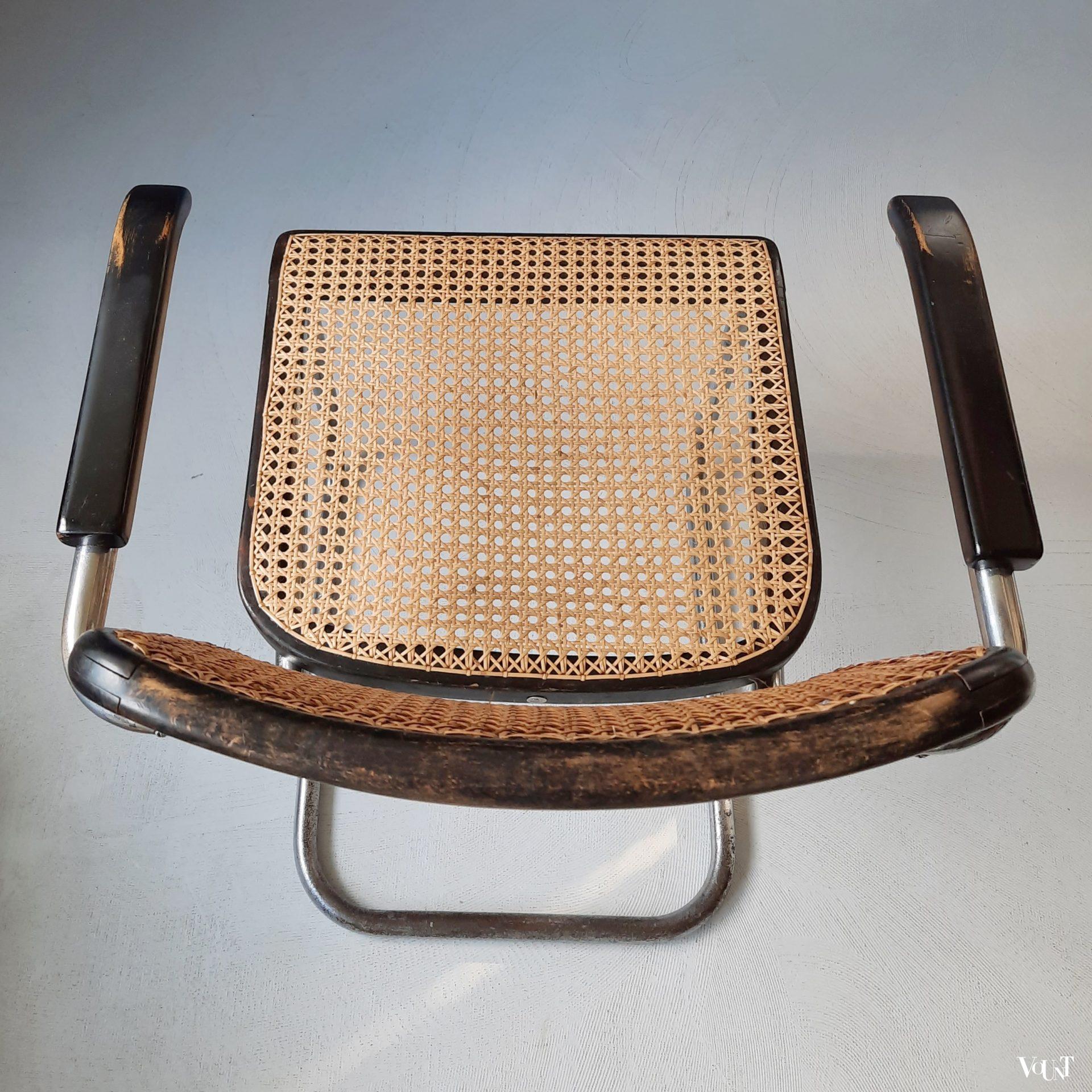Zwarte S64 stoel, Marcel Breuer voor Thonet, jaren '30/'40