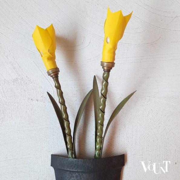 Wandverlichting plantenpotten met bloemen, Frankrijk, jaren '50/'60