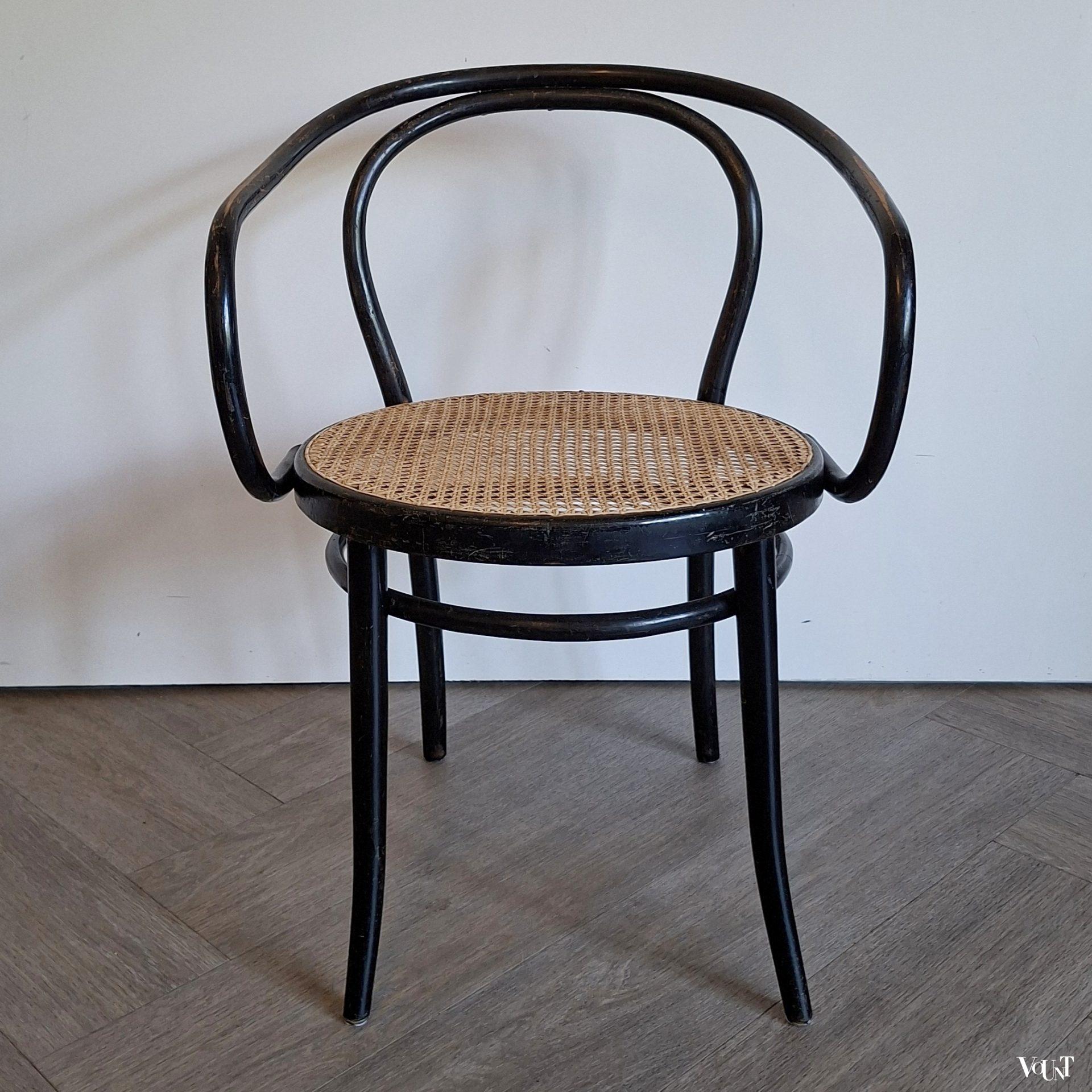 Set van 4 zwarte 209 stoelen, Ligna, jaren '70