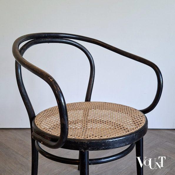 Set van 4 zwarte 209 stoelen, Ligna, jaren '70