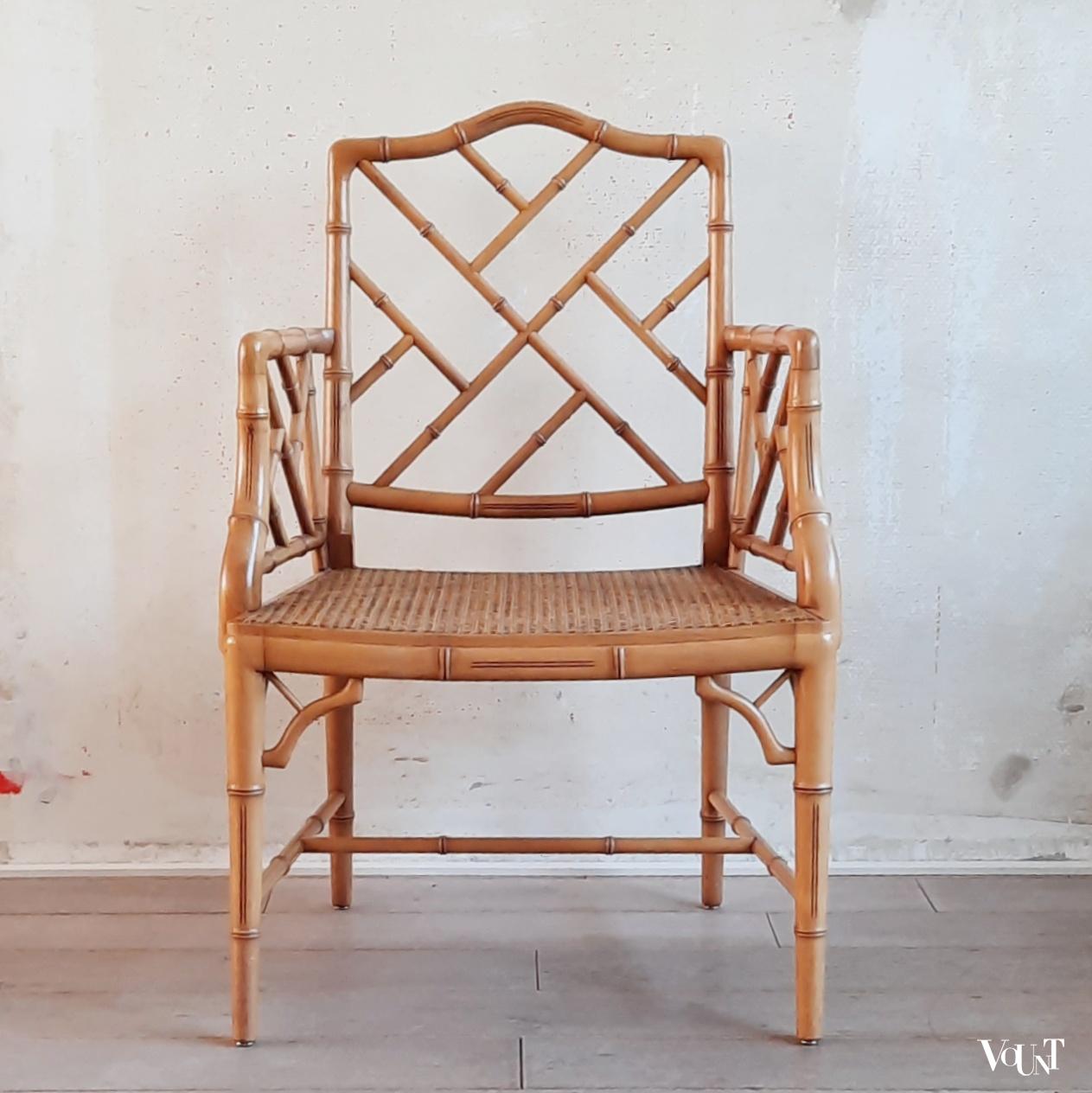 Faux bamboo Chippendale stoel, jaren '80