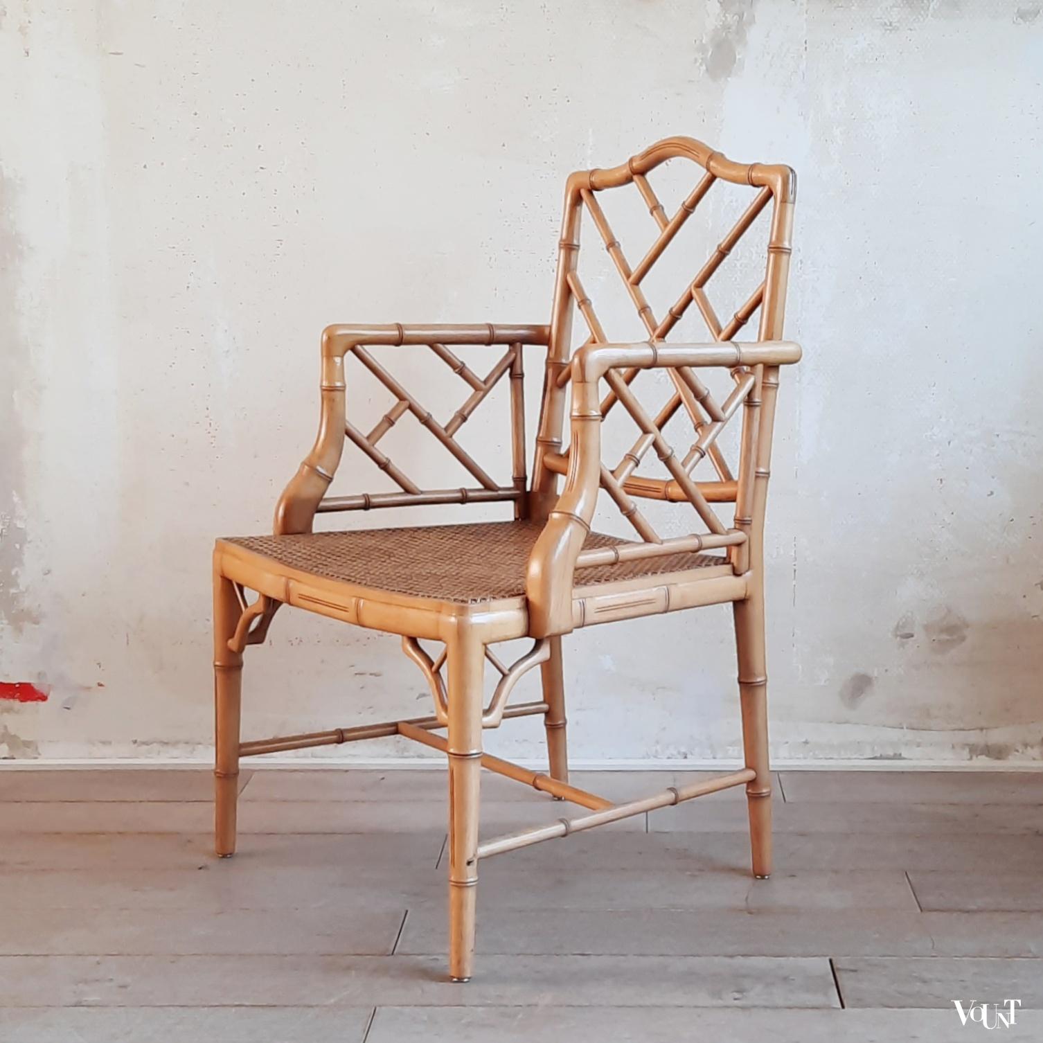 Faux bamboo Chippendale stoel, jaren '80