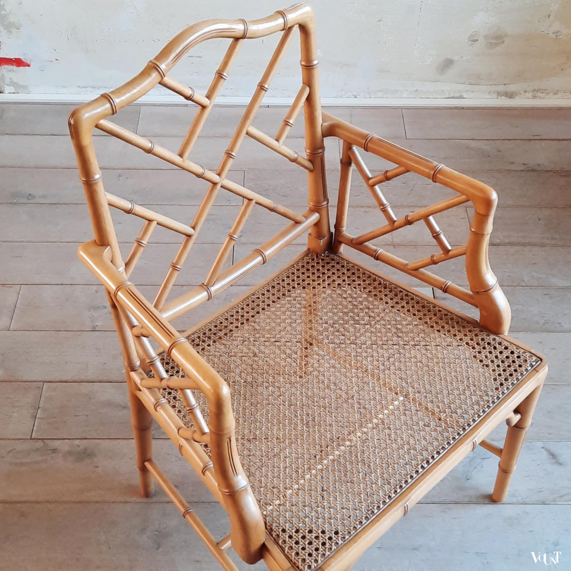 Faux bamboo Chippendale stoel, jaren '80