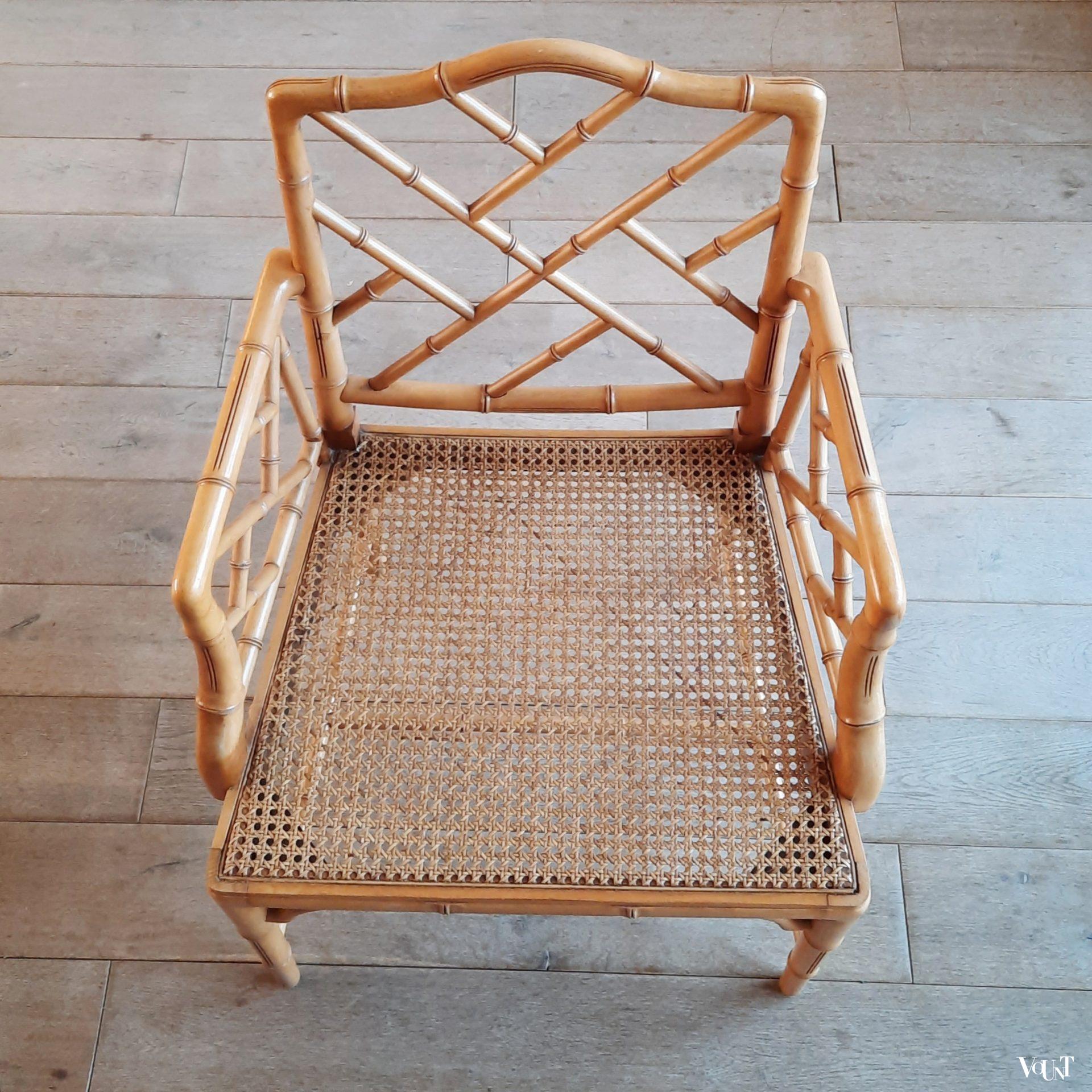 Faux bamboo Chippendale stoel, jaren '80