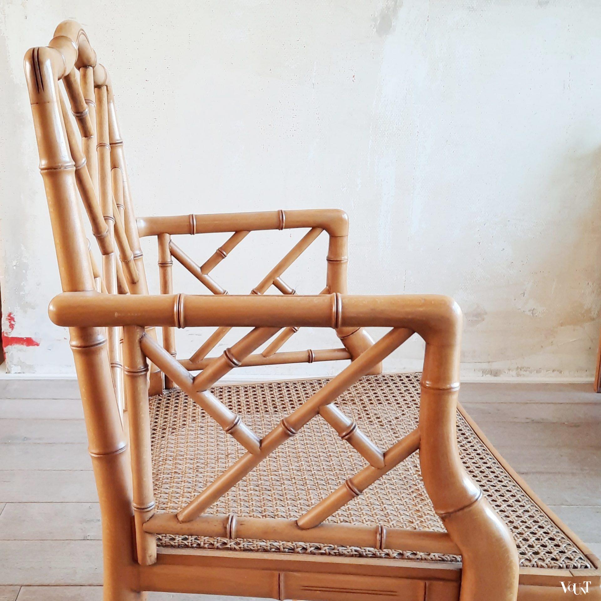 Faux bamboo Chippendale stoel, jaren '80