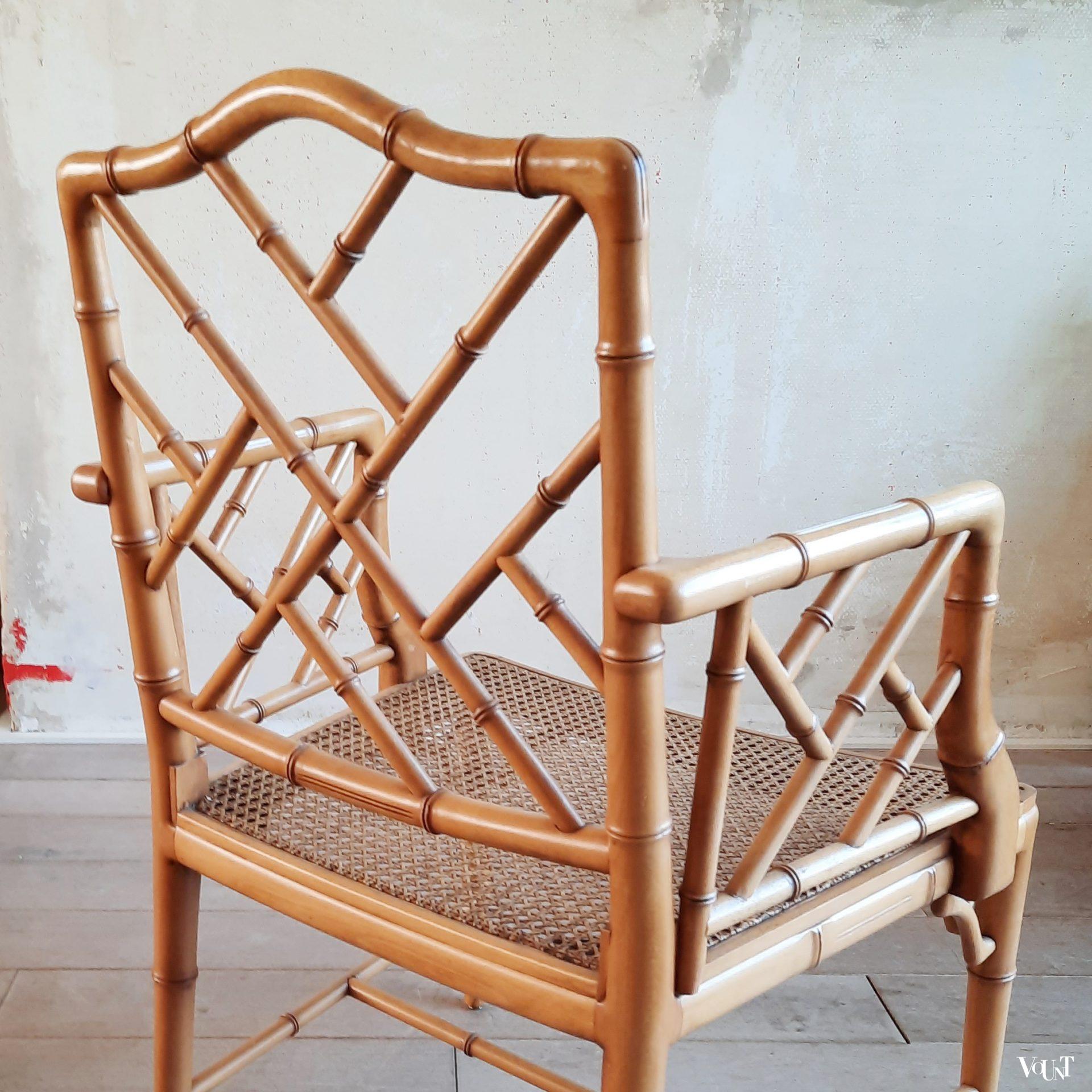 Faux bamboo Chippendale stoel, jaren '80
