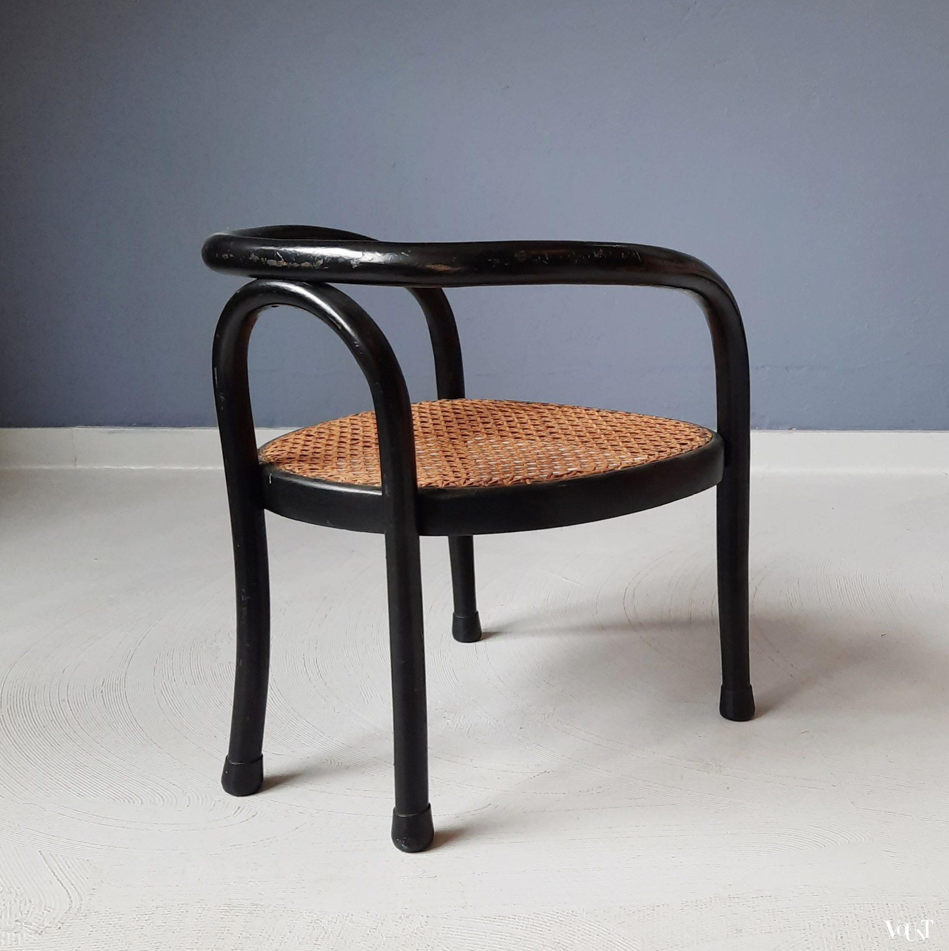 Bentwood kinderstoeltje met rotan zitting, Salvatore Leone / Sautto e Liberale, 1e helft 20e eeuw