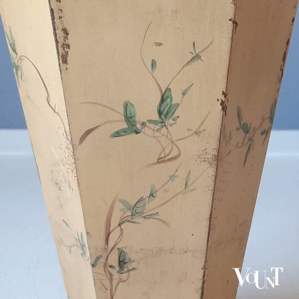 Houten paraplubak met floraal decor, jaren '50/'60