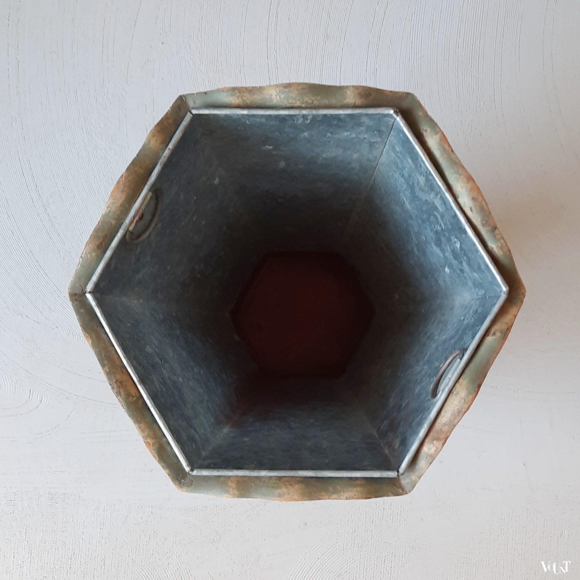 Houten paraplubak met floraal decor, jaren '50/'60