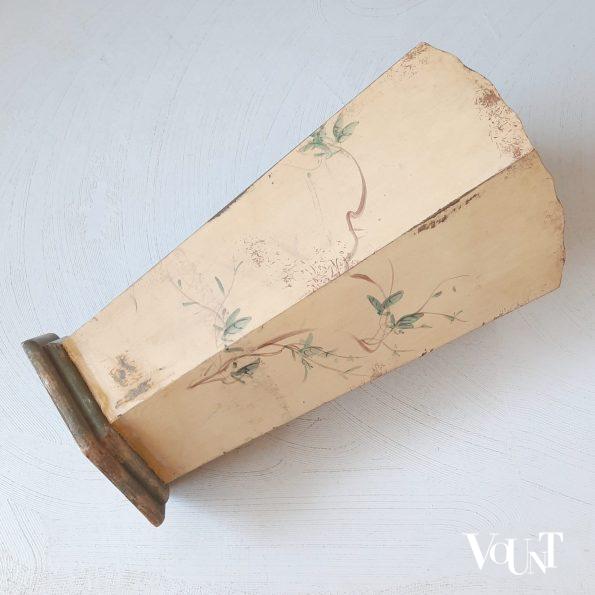 Houten paraplubak met floraal decor, jaren '50/'60