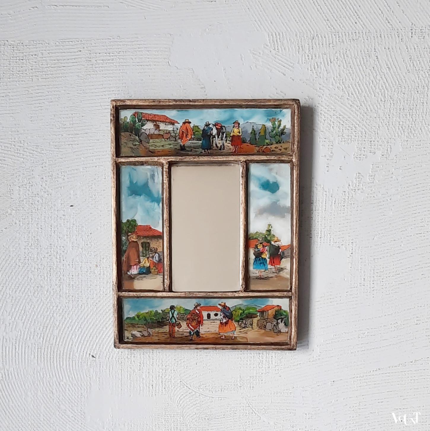 Set van 2 Peruaanse folk art spiegels, jaren '60