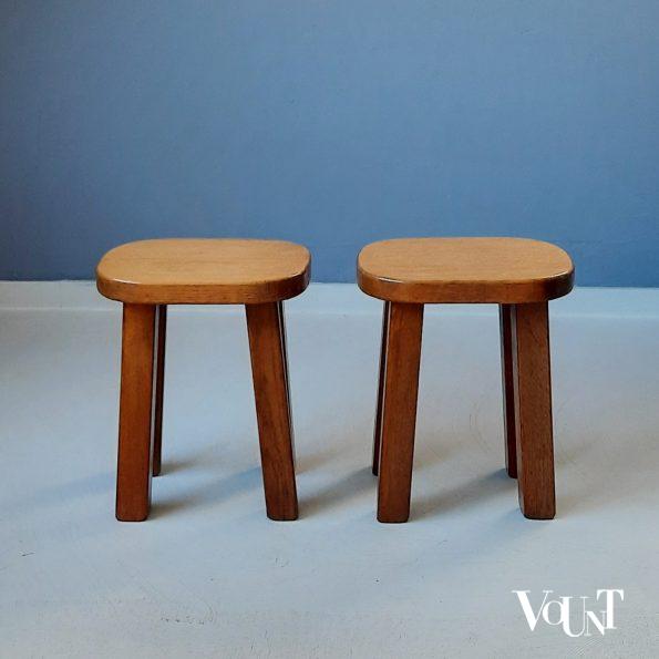 Set van 2 brutalist bijzettafeltjes, jaren '60/'70