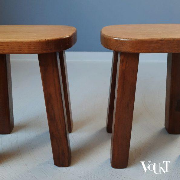 Set van 2 brutalist bijzettafeltjes, jaren '60/'70