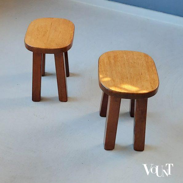Set van 2 brutalist bijzettafeltjes, jaren '60/'70