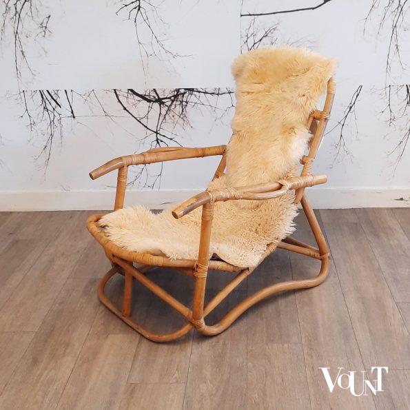 Set van 2 rotan lounge stoelen, jaren '70/'80