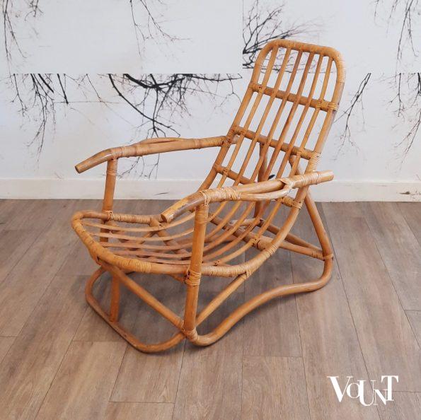 Set van 2 rotan lounge stoelen, jaren '70/'80