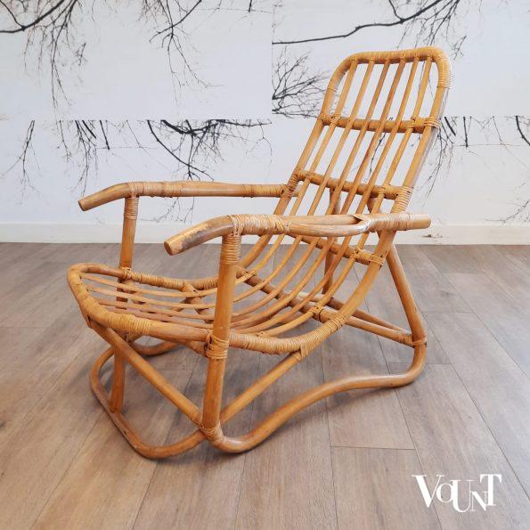 Set van 2 rotan lounge stoelen, jaren '70/'80