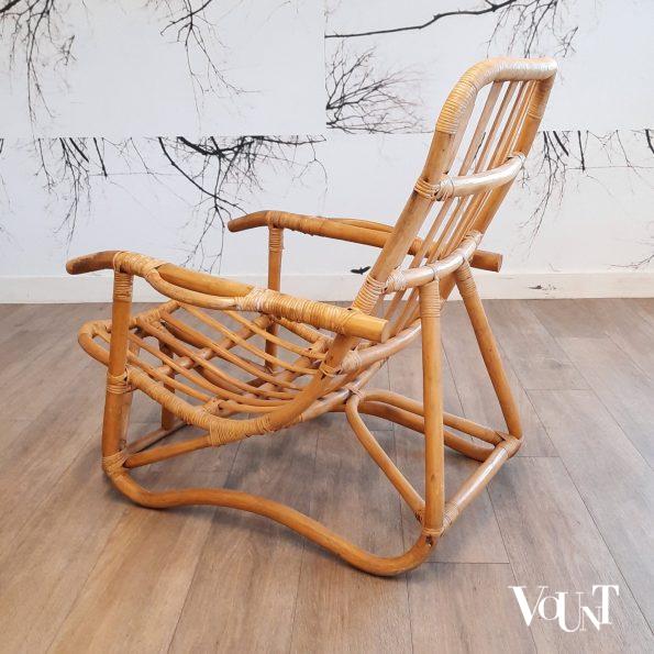 Set van 2 rotan lounge stoelen, jaren '70/'80