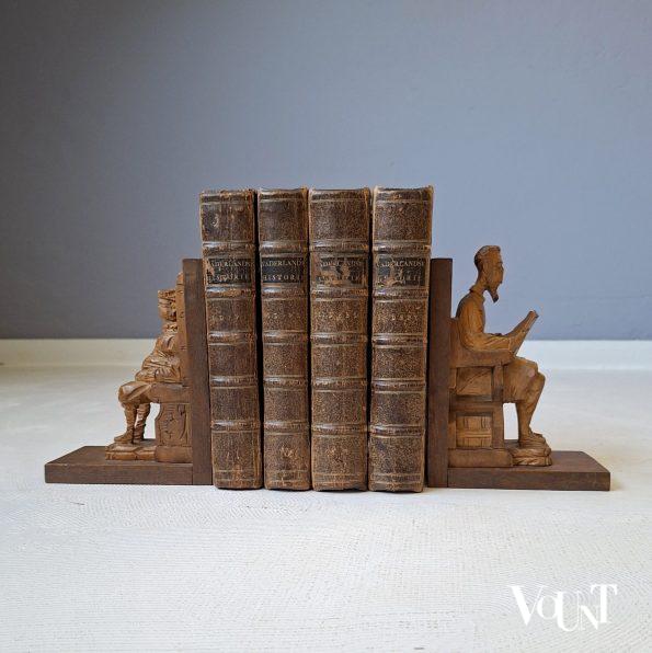 Houten boekensteunen Don Quichot en Sancho Panza, Spanje, jaren '60/'70