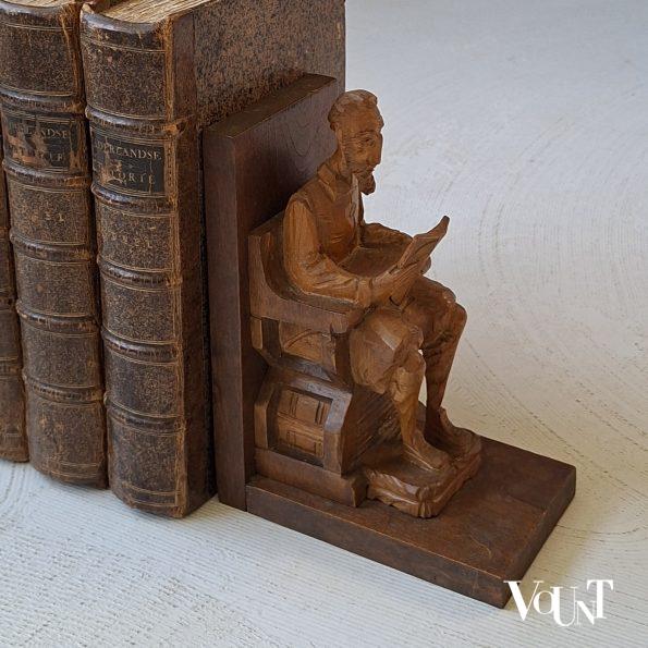Houten boekensteunen Don Quichot en Sancho Panza, Spanje, jaren '60/'70
