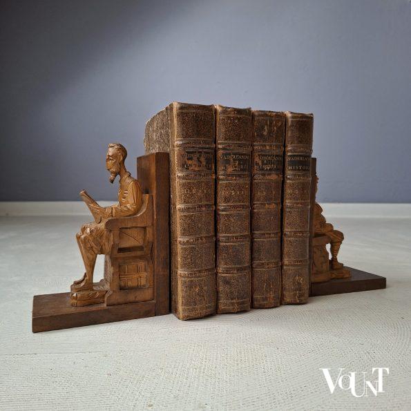 Houten boekensteunen Don Quichot en Sancho Panza, Spanje, jaren '60/'70