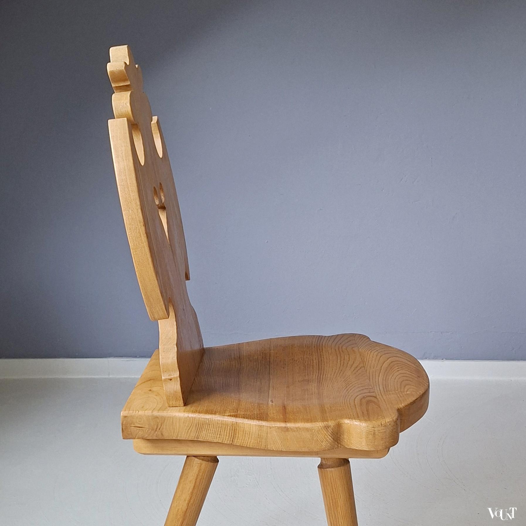 Grenen boerenstoel / Tiroler stoel, ca. jaren '70