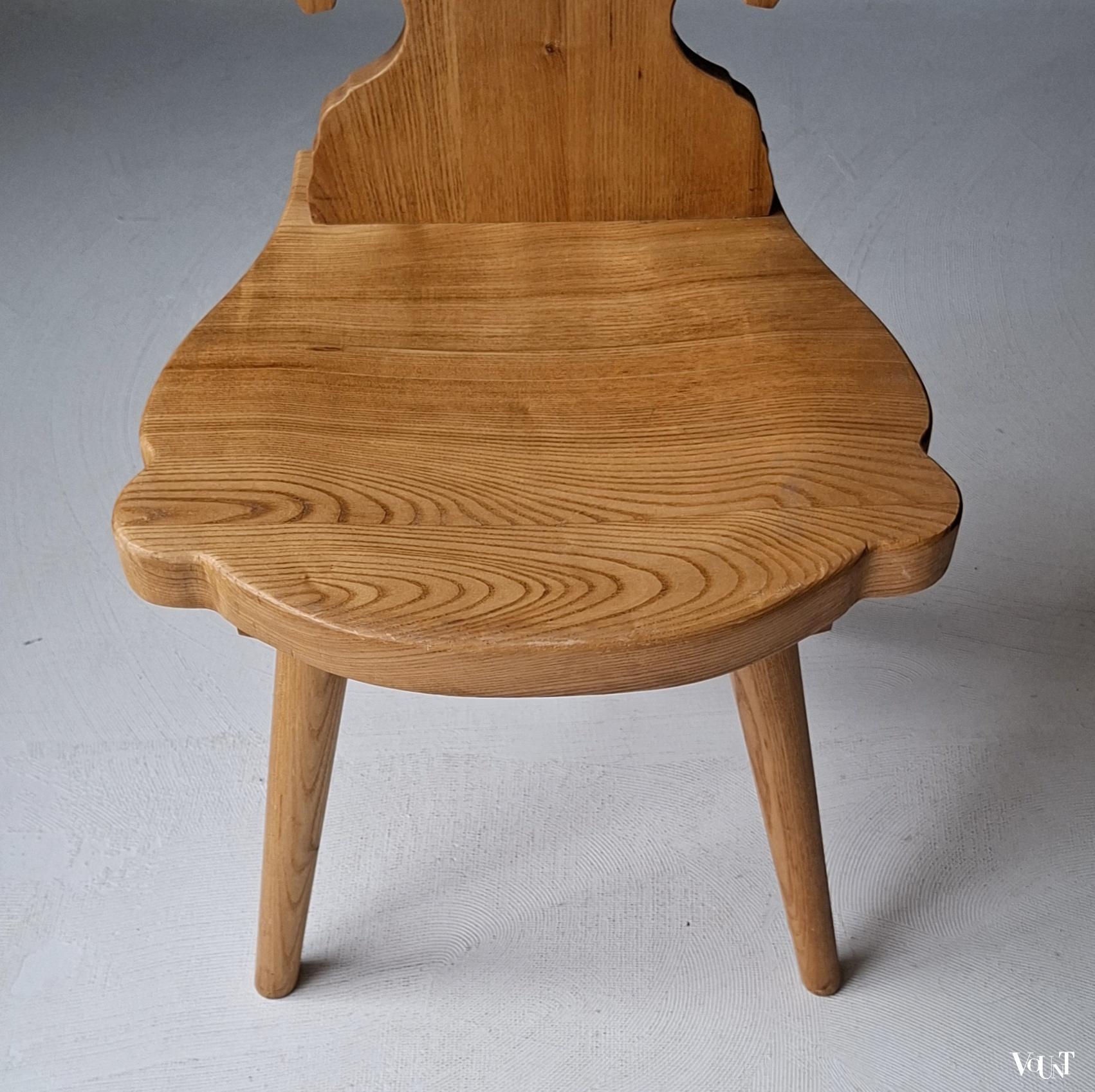 Grenen boerenstoel / Tiroler stoel, ca. jaren '70