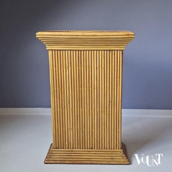 Pencil reed rotan piëdestal / zuil, jaren '70/'80