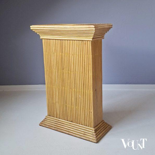 Pencil reed rotan piëdestal / zuil, jaren '70/'80