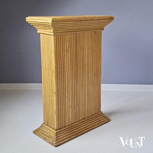 Pencil reed rotan piëdestal / zuil, jaren '70/'80