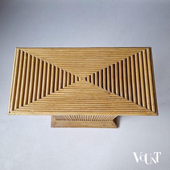 Pencil reed rotan piëdestal / zuil, jaren '70/'80