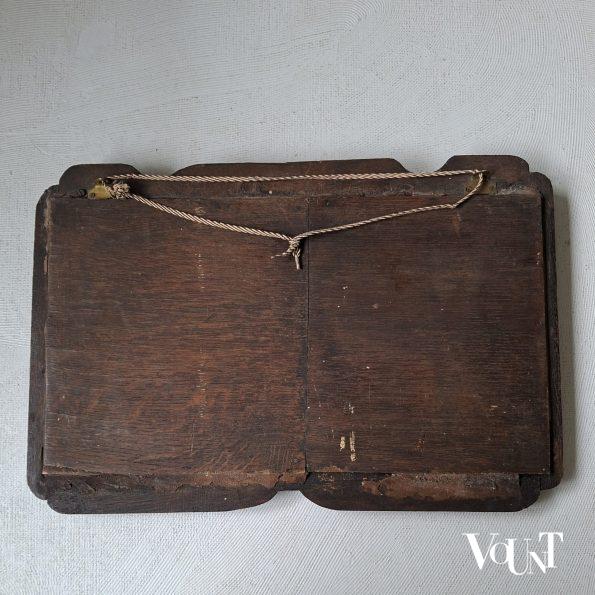 Antieke houten handgesneden wandspiegel, rond 1900