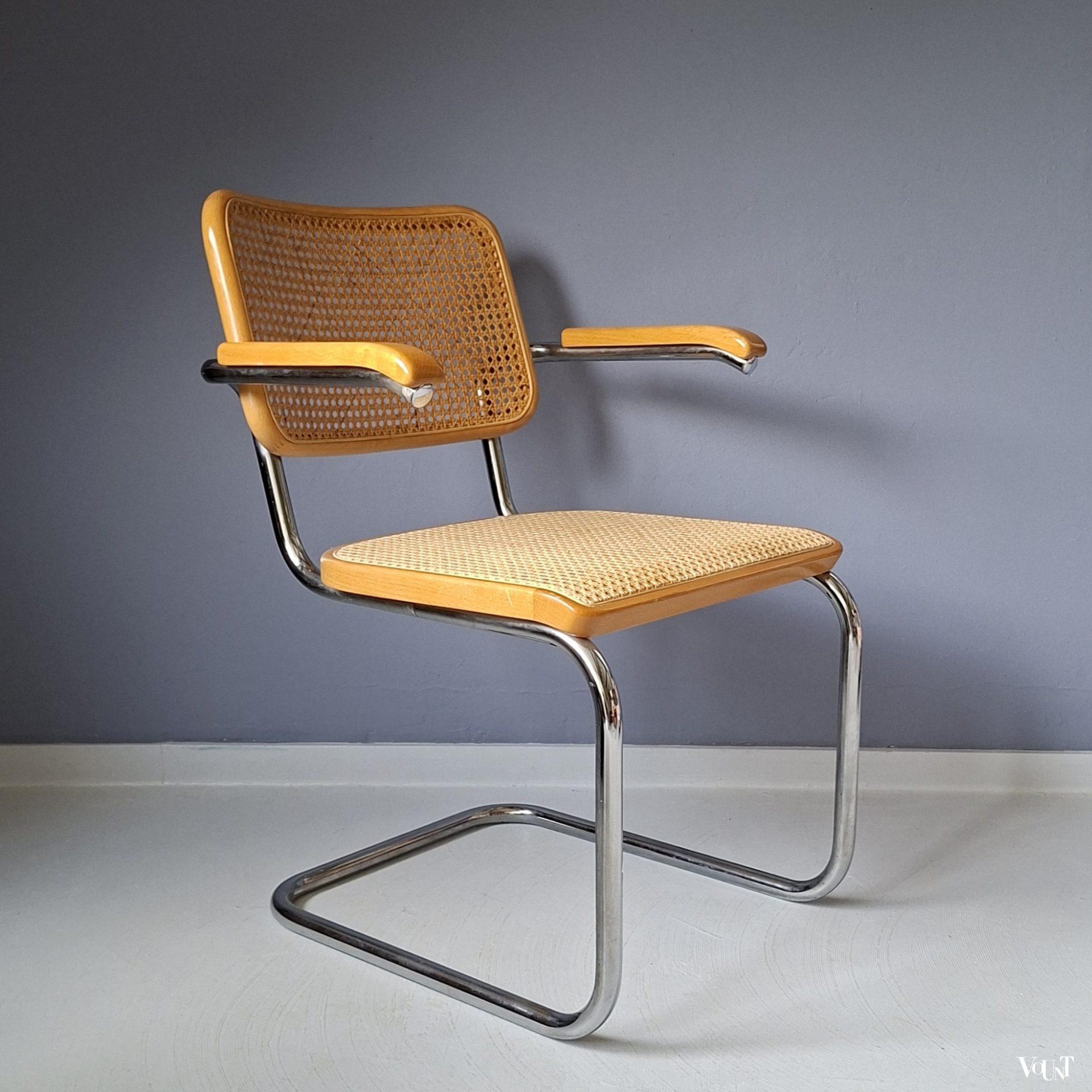 Blonde S64 stoel, Marcel Breuer voor Thonet, 1983