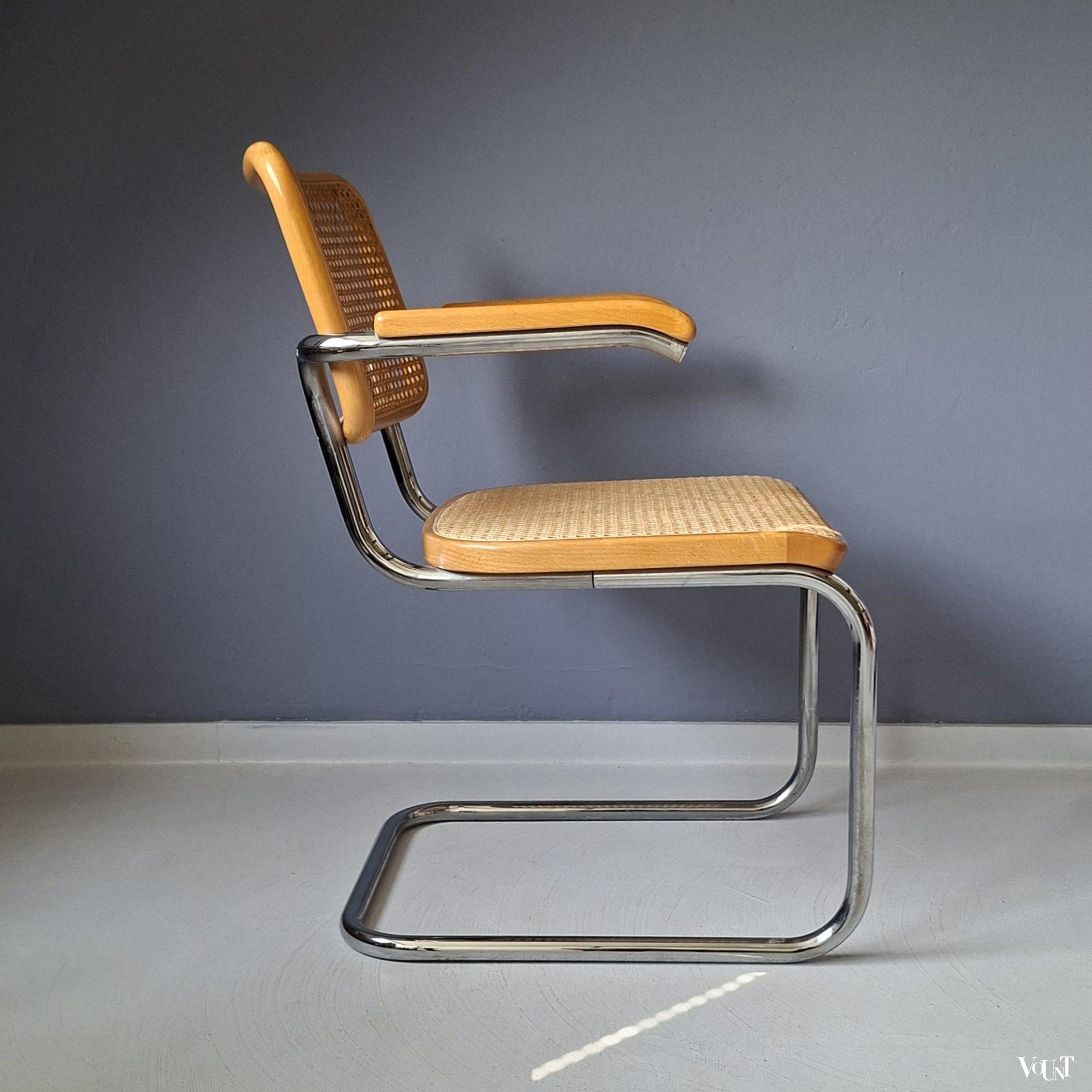 Blonde S64 stoel, Marcel Breuer voor Thonet, 1983