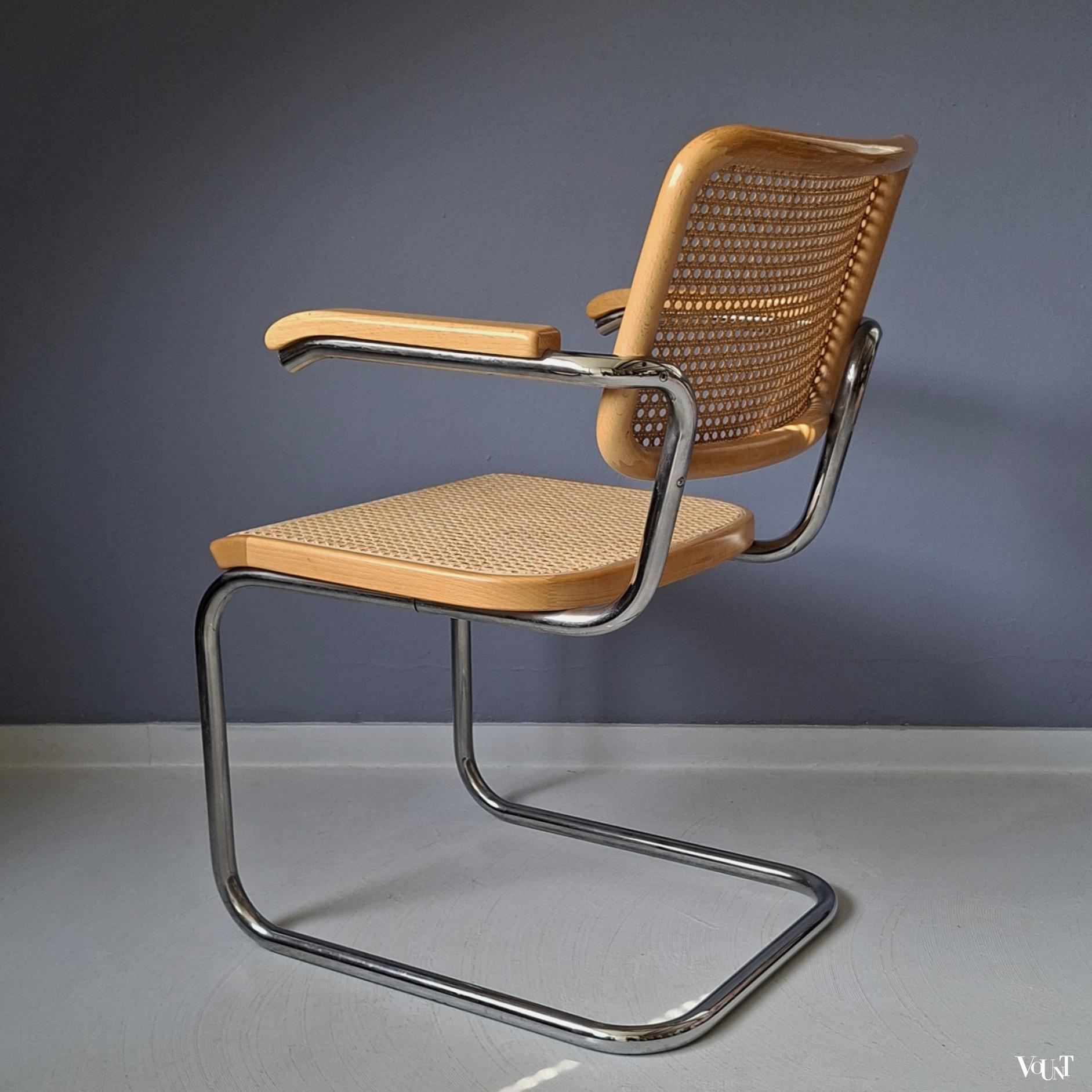 Blonde S64 stoel, Marcel Breuer voor Thonet, 1983