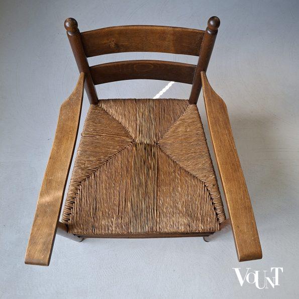 Art deco stoel met biezen zitting, jaren '20/'30