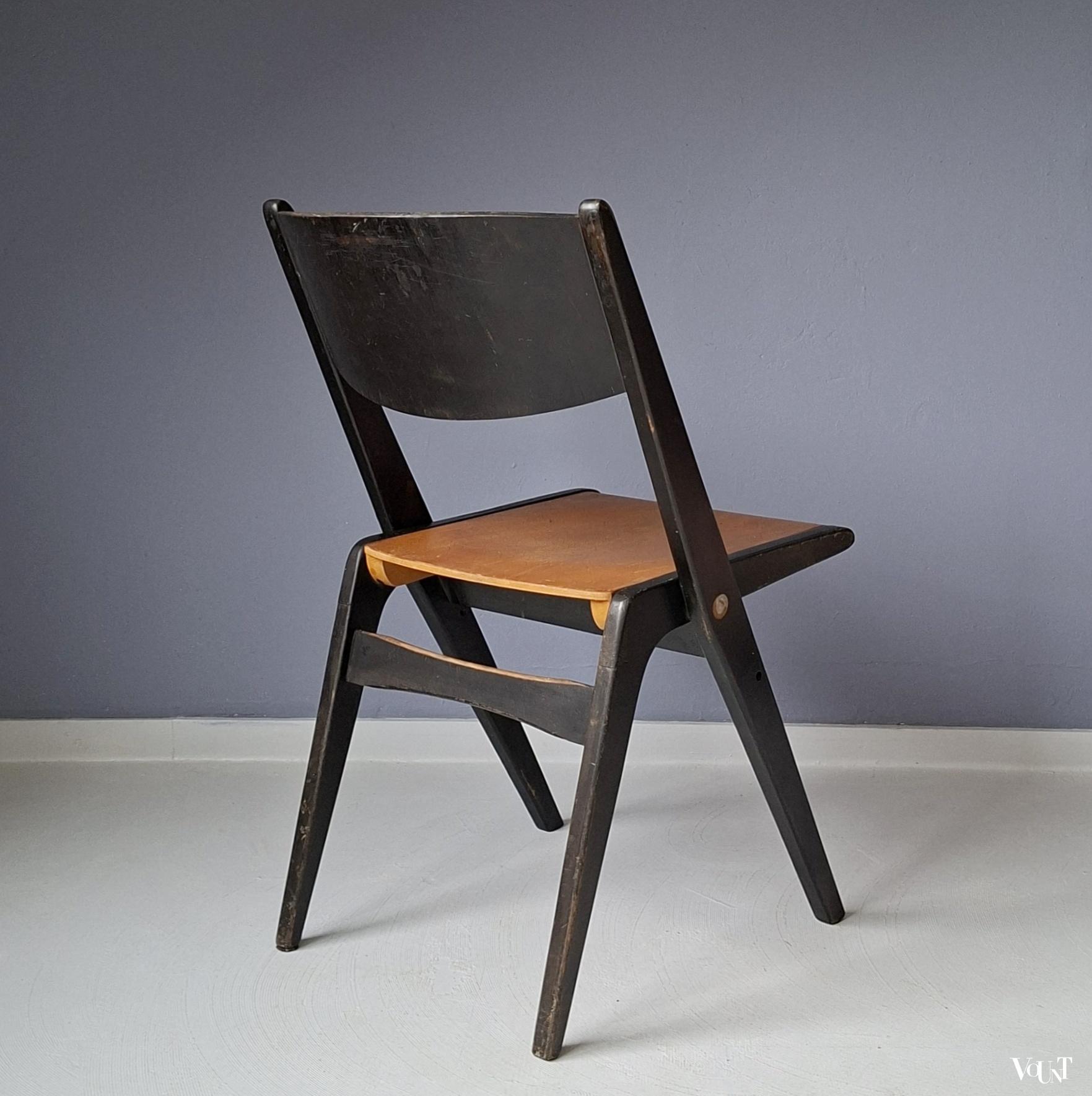 Two-toned houten klapstoel, jaren '50