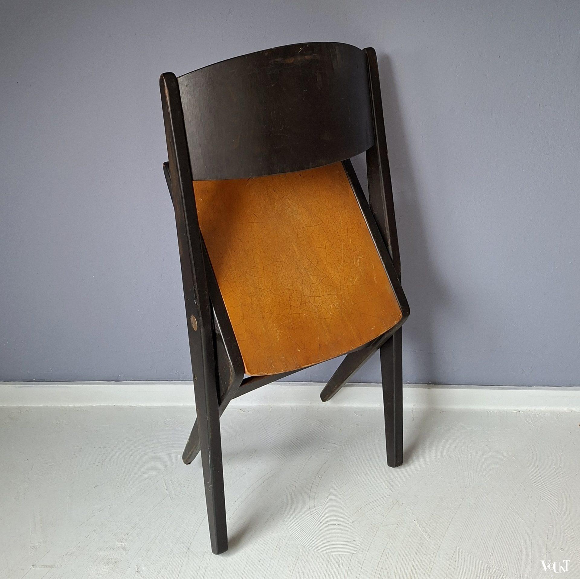 Two-toned houten klapstoel, jaren '50
