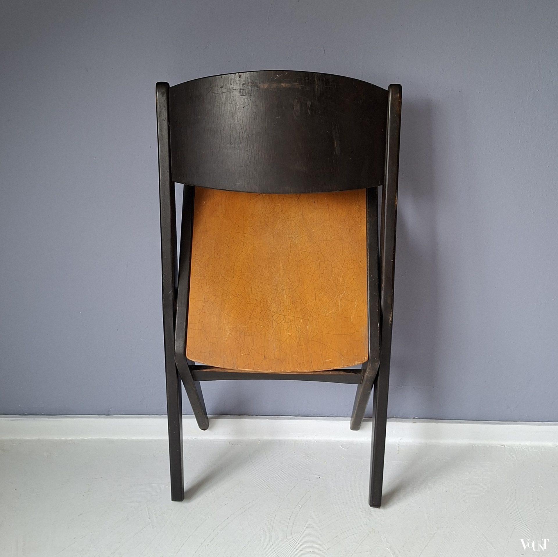 Two-toned houten klapstoel, jaren '50