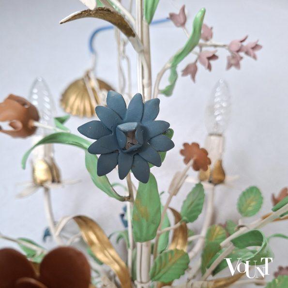 Metalen hanglamp bloemen, jaren '60